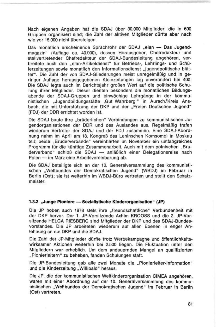 Seite 81 des Verfassungsschutzbericht 1978 Bund