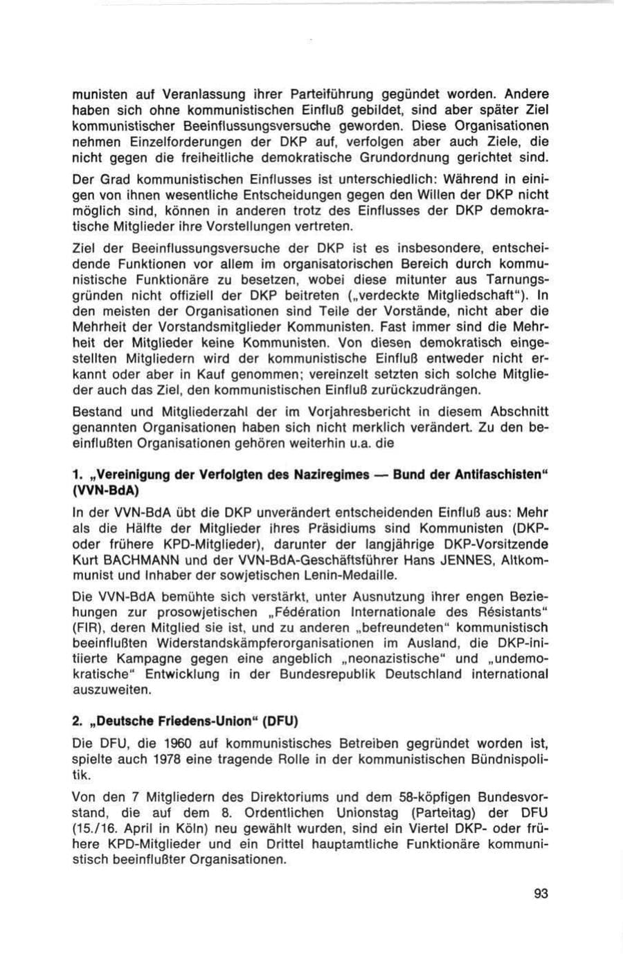 Seite 93 des Verfassungsschutzbericht 1978 Bund