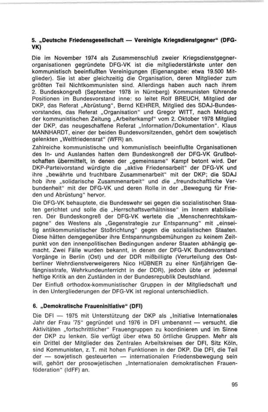 Seite 95 des Verfassungsschutzbericht 1978 Bund