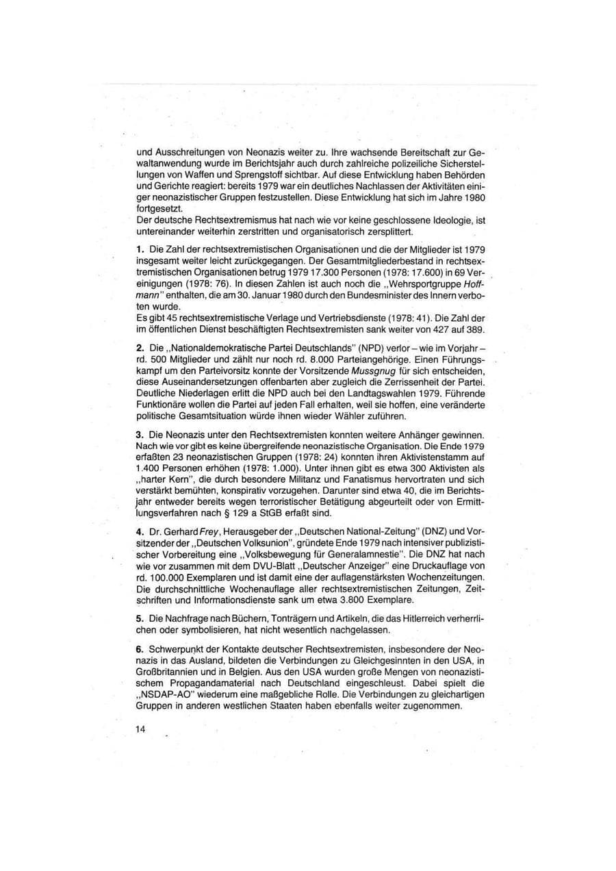 Seite 14 des Verfassungsschutzbericht 1979 Bund