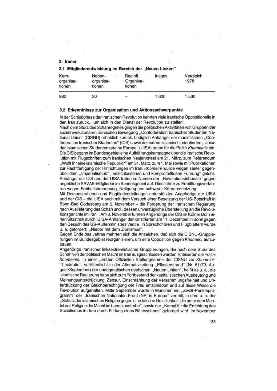 Seite 135 des Verfassungsschutzbericht 1979 Bund