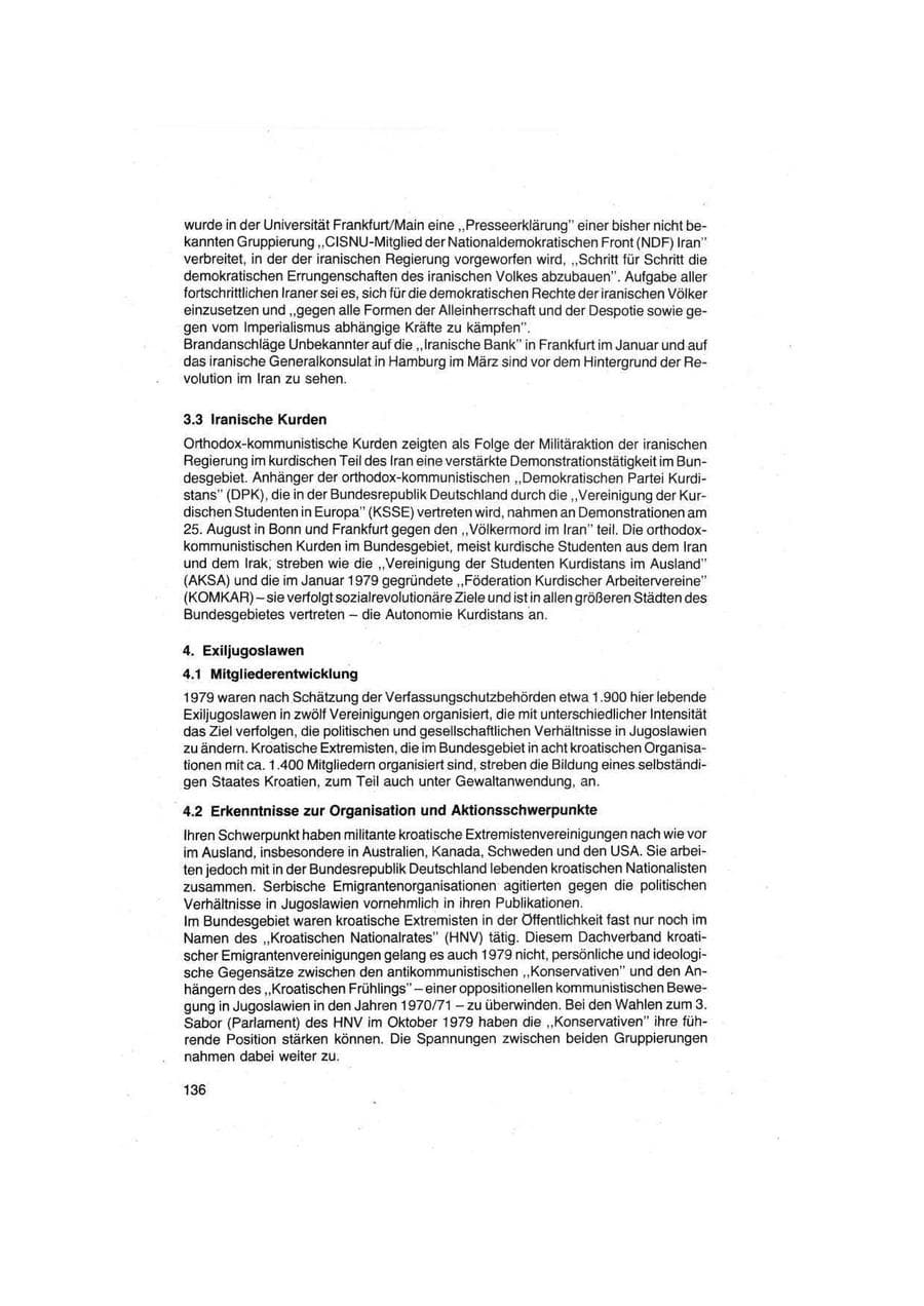 Seite 136 des Verfassungsschutzbericht 1979 Bund