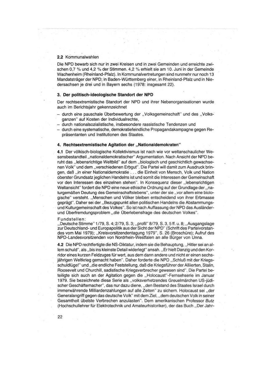Seite 22 des Verfassungsschutzbericht 1979 Bund