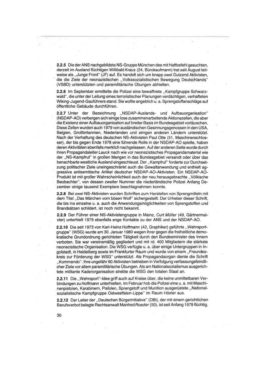 Seite 30 des Verfassungsschutzbericht 1979 Bund