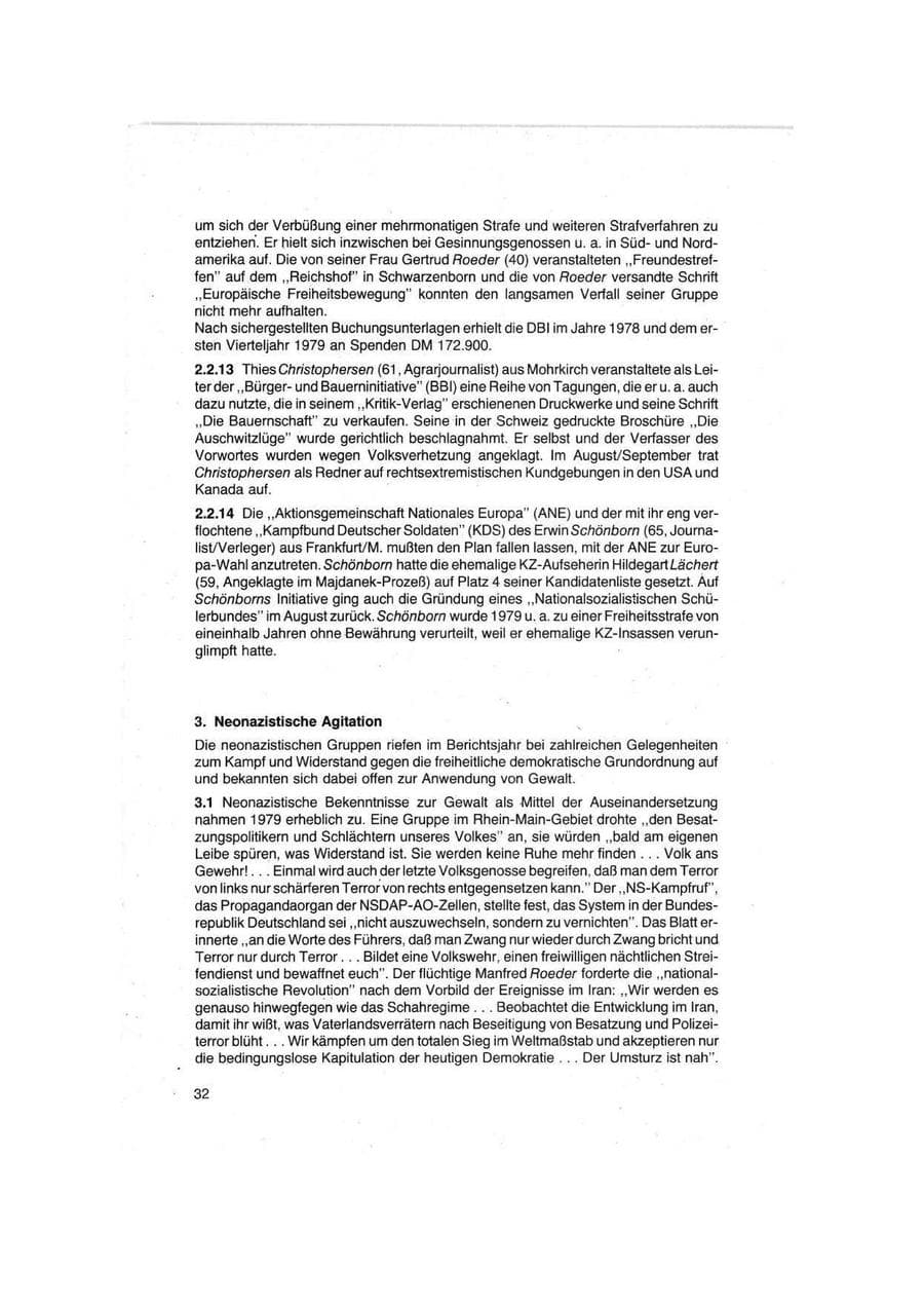 Seite 32 des Verfassungsschutzbericht 1979 Bund