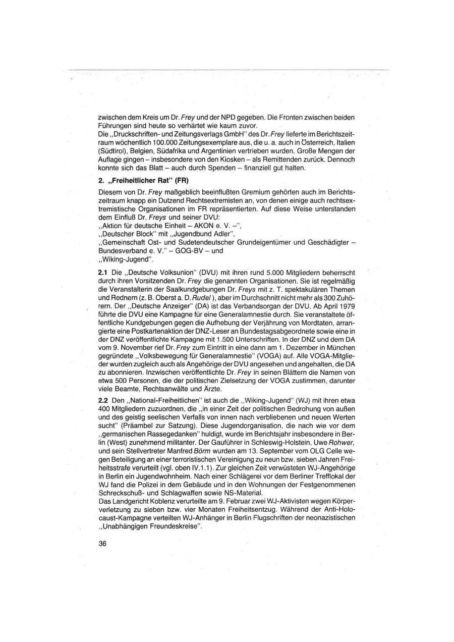 Seite 36 des Verfassungsschutzbericht 1979 Bund