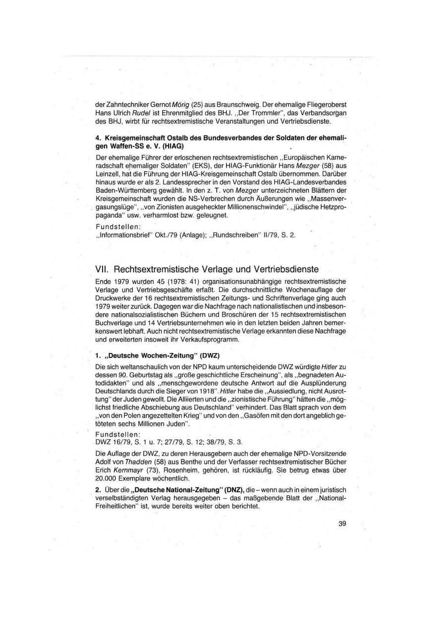 Seite 39 des Verfassungsschutzbericht 1979 Bund