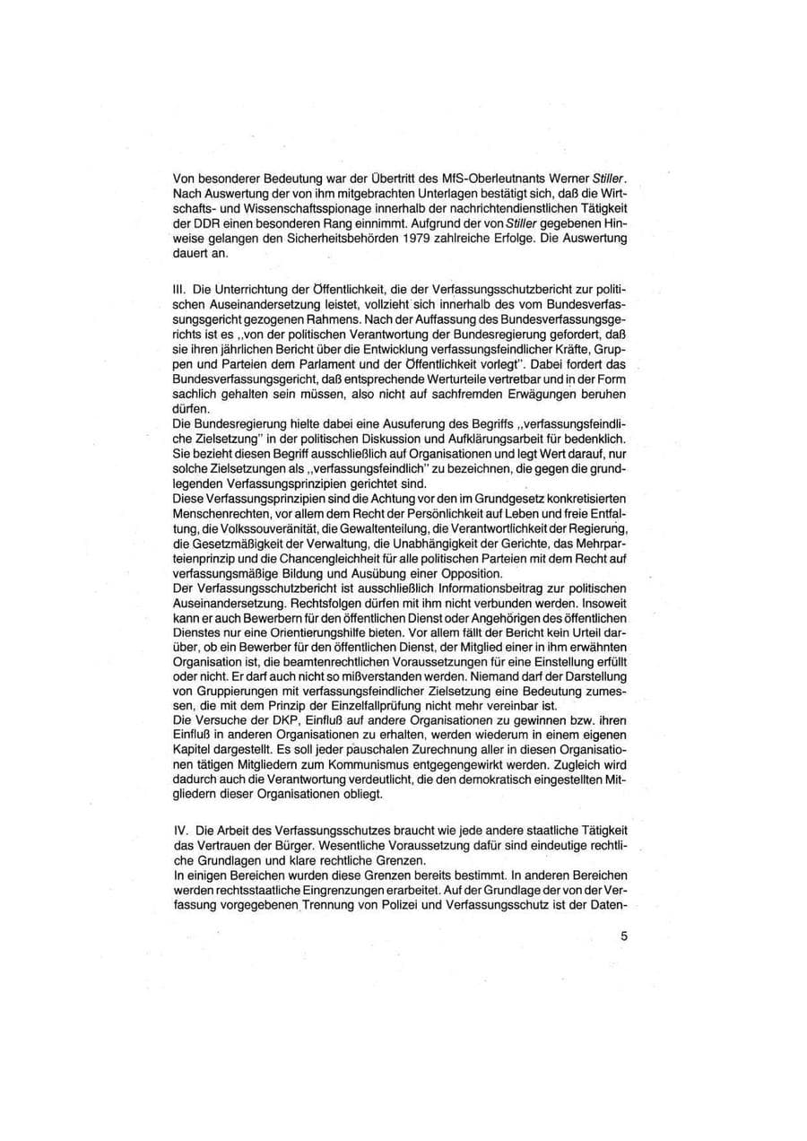 Seite 5 des Verfassungsschutzbericht 1979 Bund