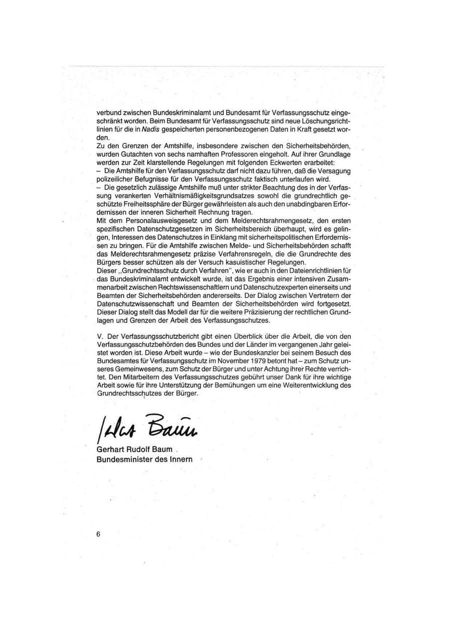Seite 6 des Verfassungsschutzbericht 1979 Bund