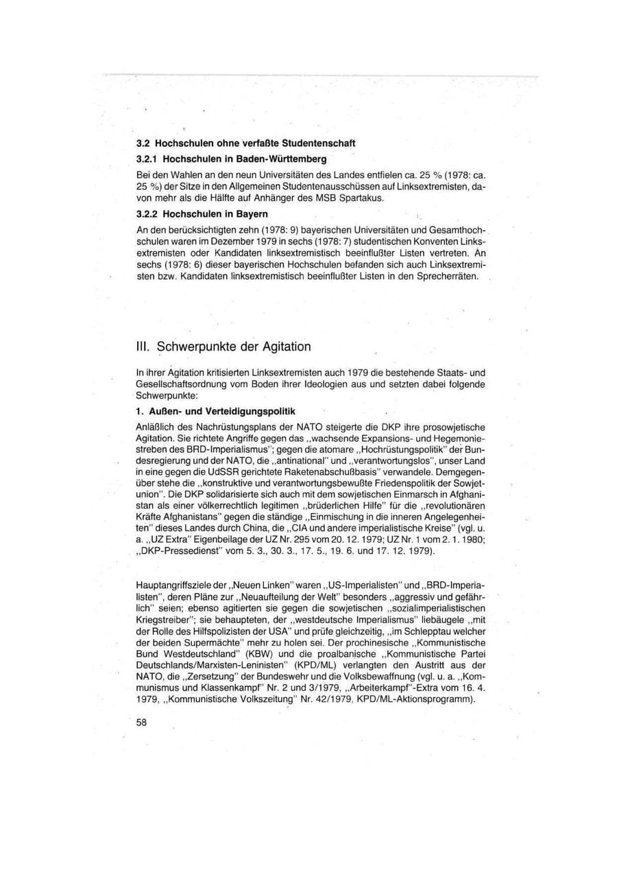 Seite 58 des Verfassungsschutzbericht 1979 Bund