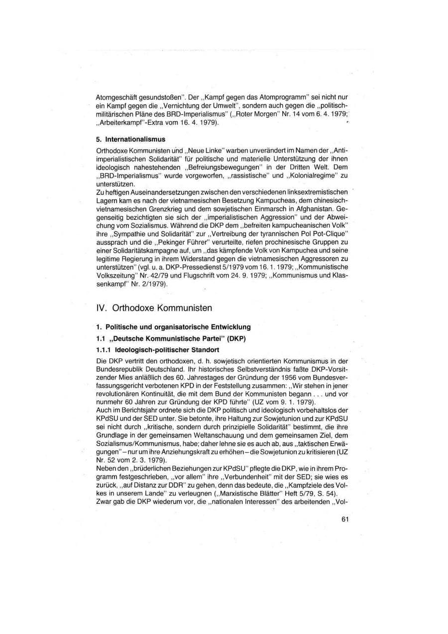 Seite 61 des Verfassungsschutzbericht 1979 Bund