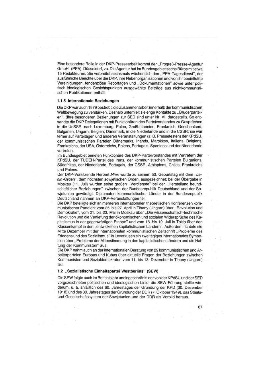 Seite 67 des Verfassungsschutzbericht 1979 Bund