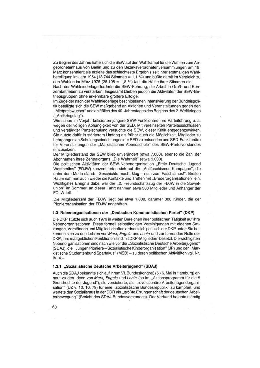 Seite 68 des Verfassungsschutzbericht 1979 Bund