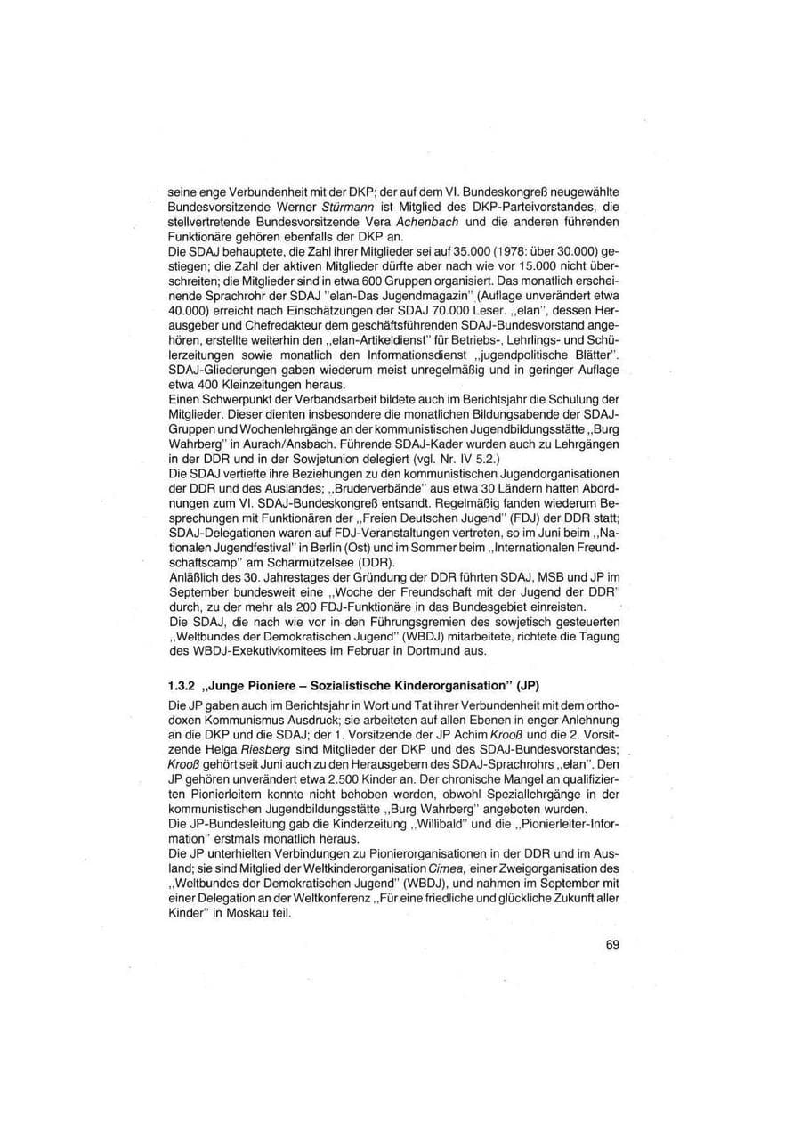 Seite 69 des Verfassungsschutzbericht 1979 Bund