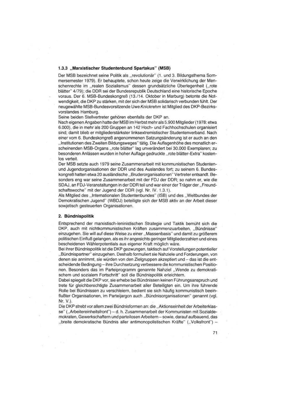 Seite 71 des Verfassungsschutzbericht 1979 Bund