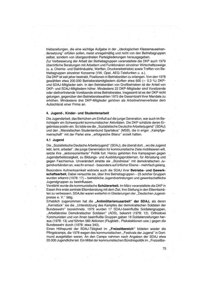 Seite 75 des Verfassungsschutzbericht 1979 Bund