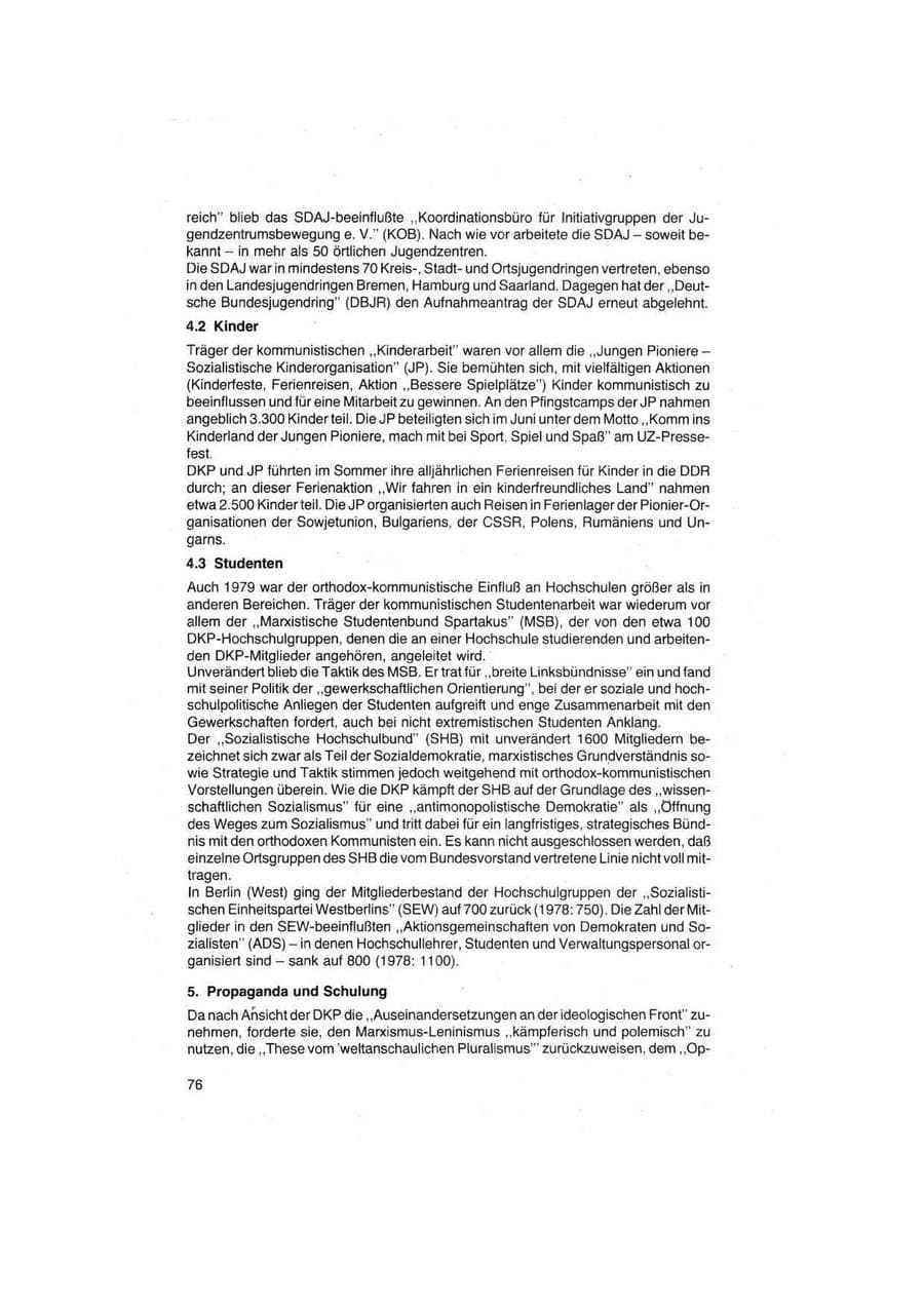 Seite 76 des Verfassungsschutzbericht 1979 Bund