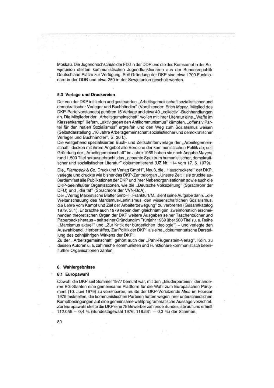 Seite 80 des Verfassungsschutzbericht 1979 Bund