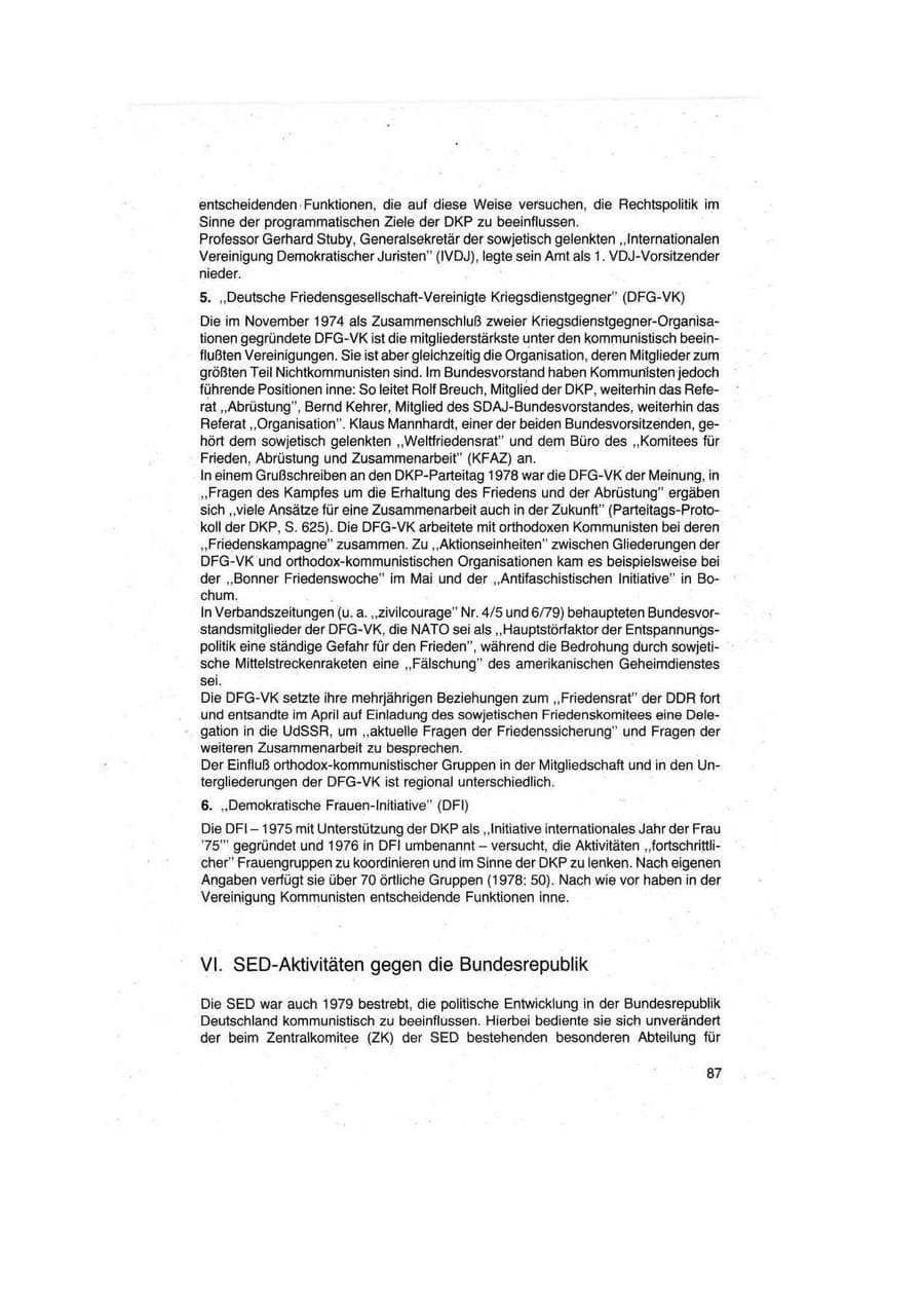 Seite 87 des Verfassungsschutzbericht 1979 Bund