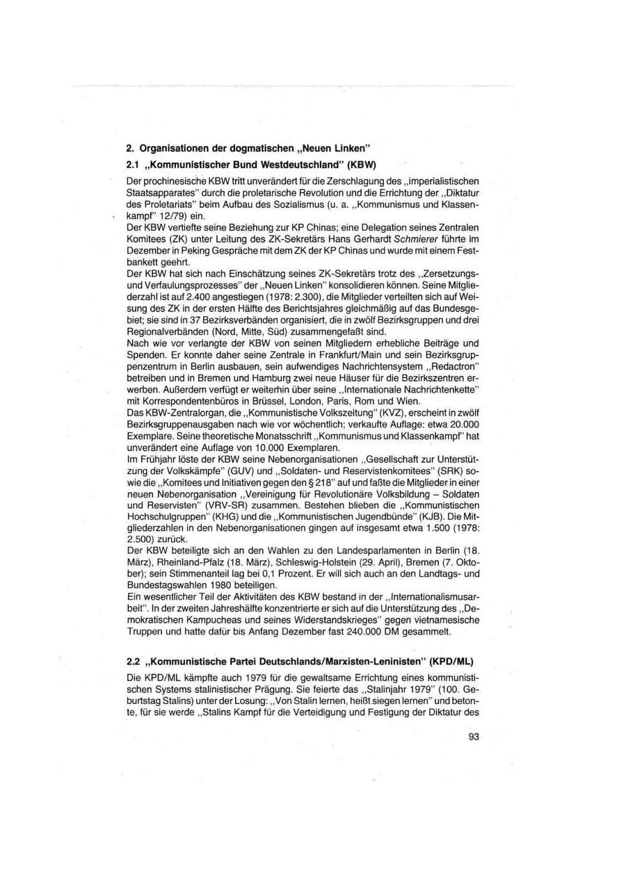 Seite 93 des Verfassungsschutzbericht 1979 Bund