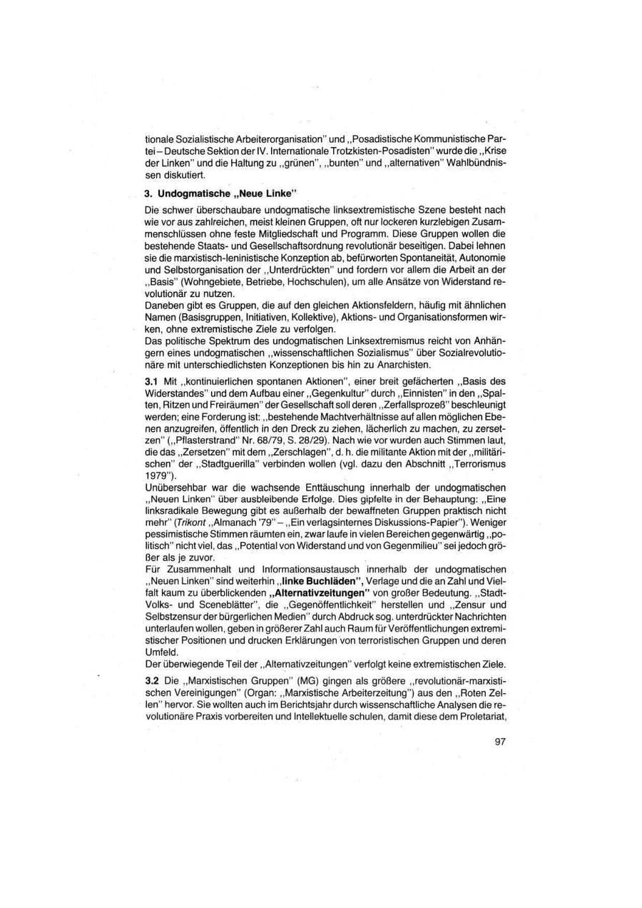 Seite 97 des Verfassungsschutzbericht 1979 Bund