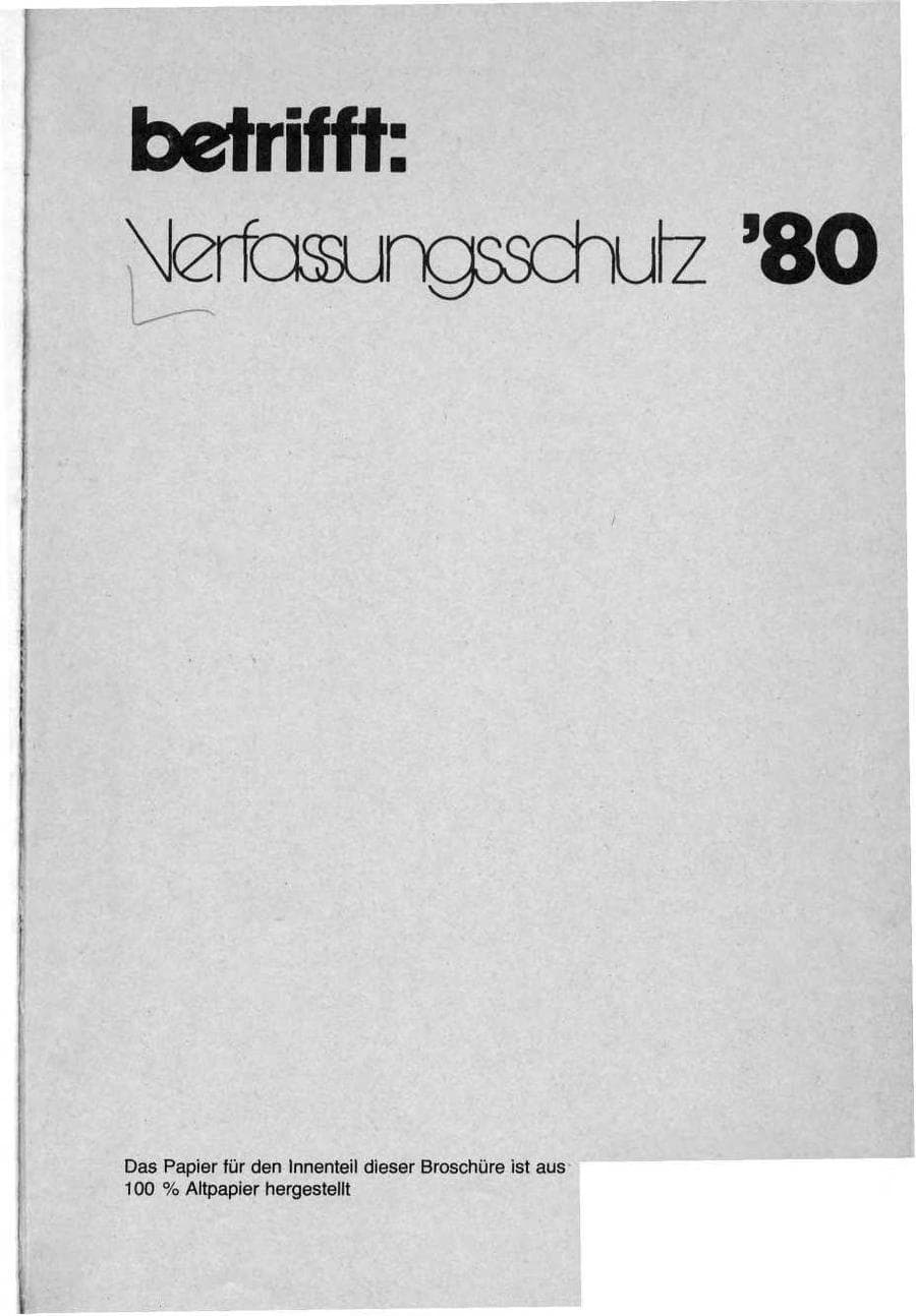 Seite 2 des Verfassungsschutzbericht 1980 Bund