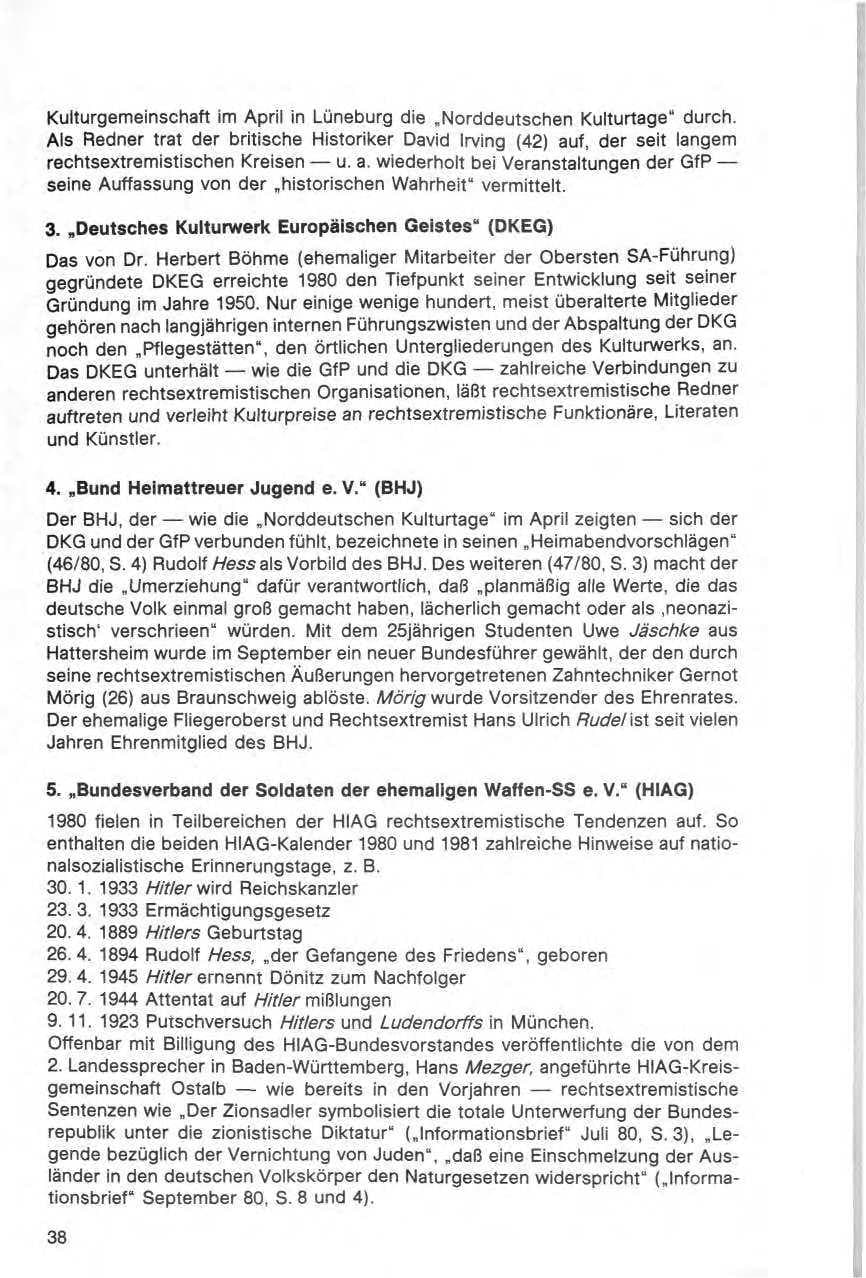 Seite 39 des Verfassungsschutzbericht 1980 Bund