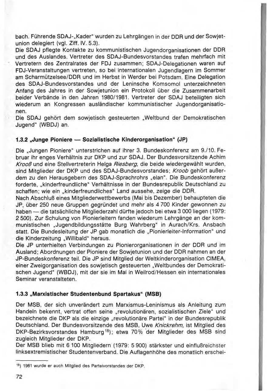 Seite 73 des Verfassungsschutzbericht 1980 Bund