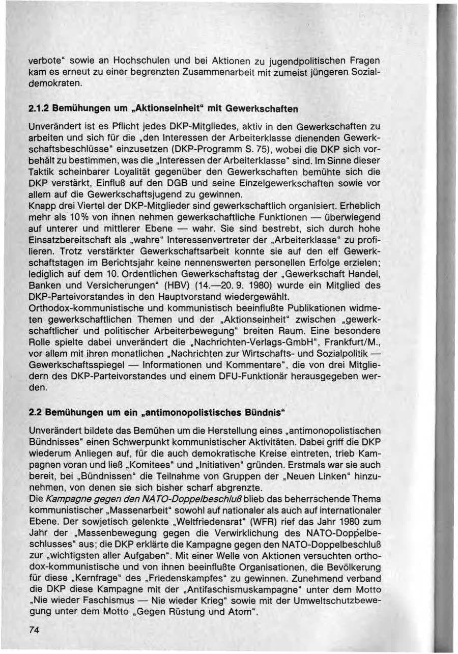 Seite 75 des Verfassungsschutzbericht 1980 Bund