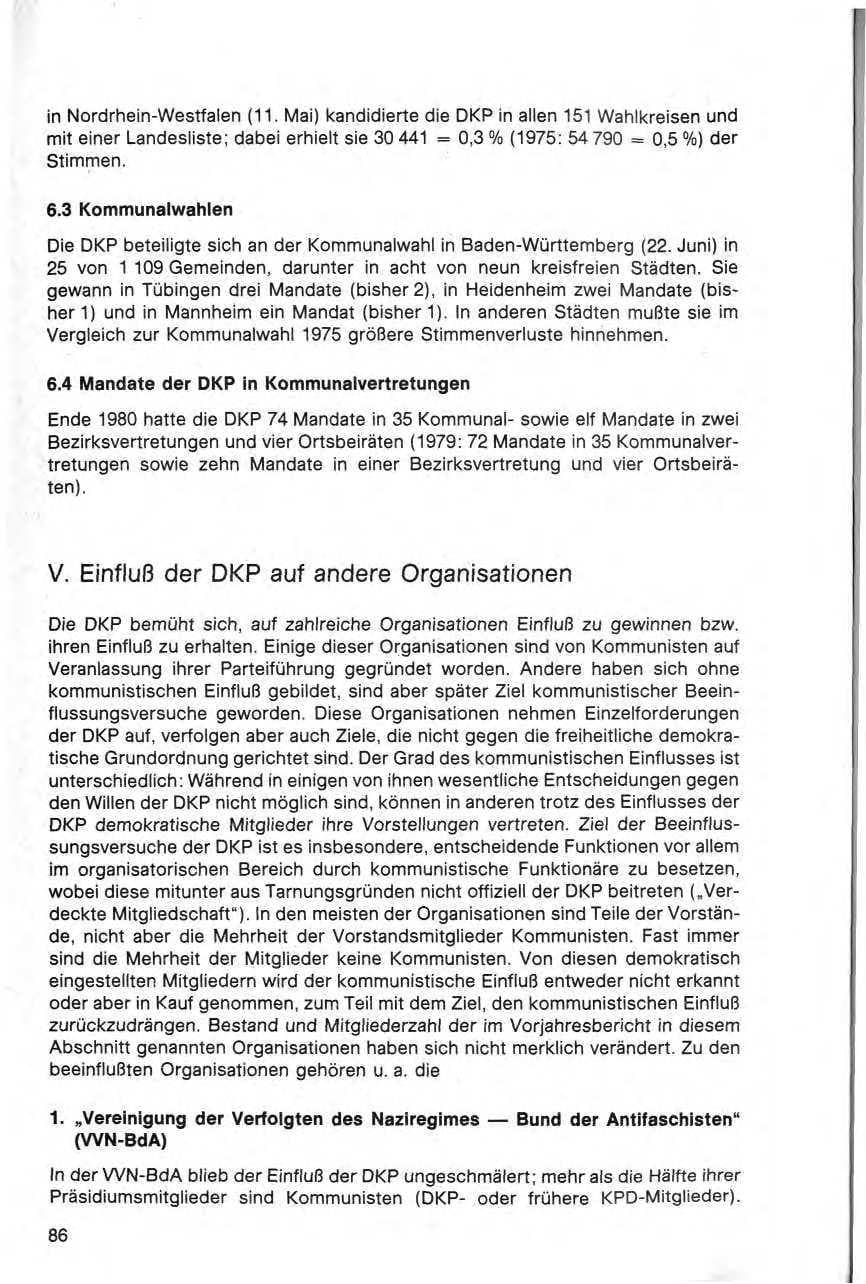 Seite 87 des Verfassungsschutzbericht 1980 Bund