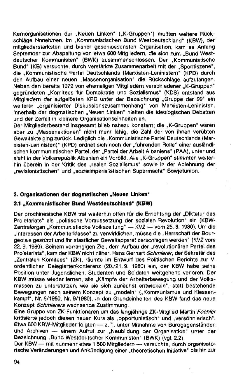 Seite 95 des Verfassungsschutzbericht 1980 Bund