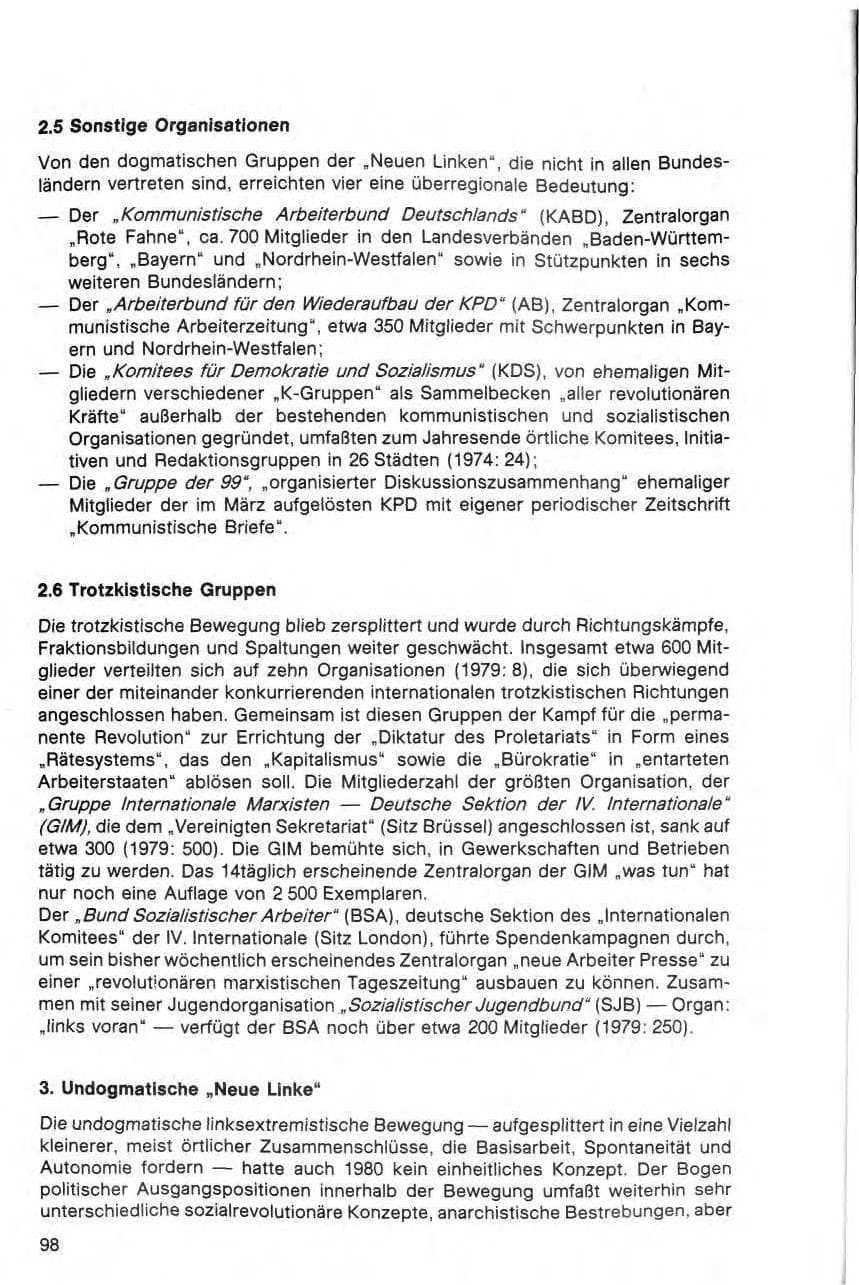 Seite 99 des Verfassungsschutzbericht 1980 Bund