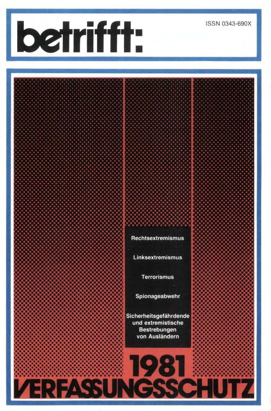 Seite 1 des Verfassungsschutzbericht 1981 Bund