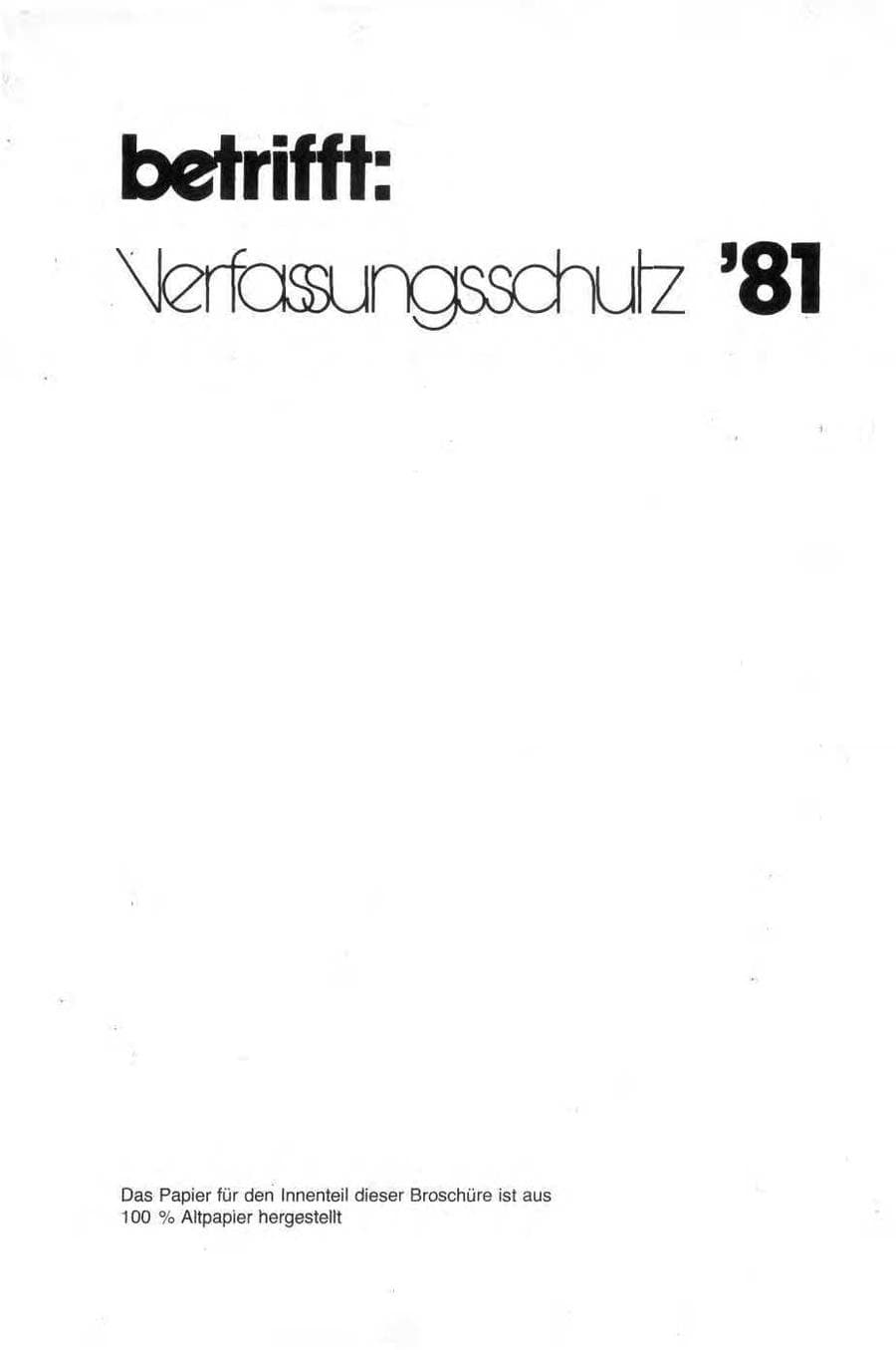 Seite 2 des Verfassungsschutzbericht 1981 Bund