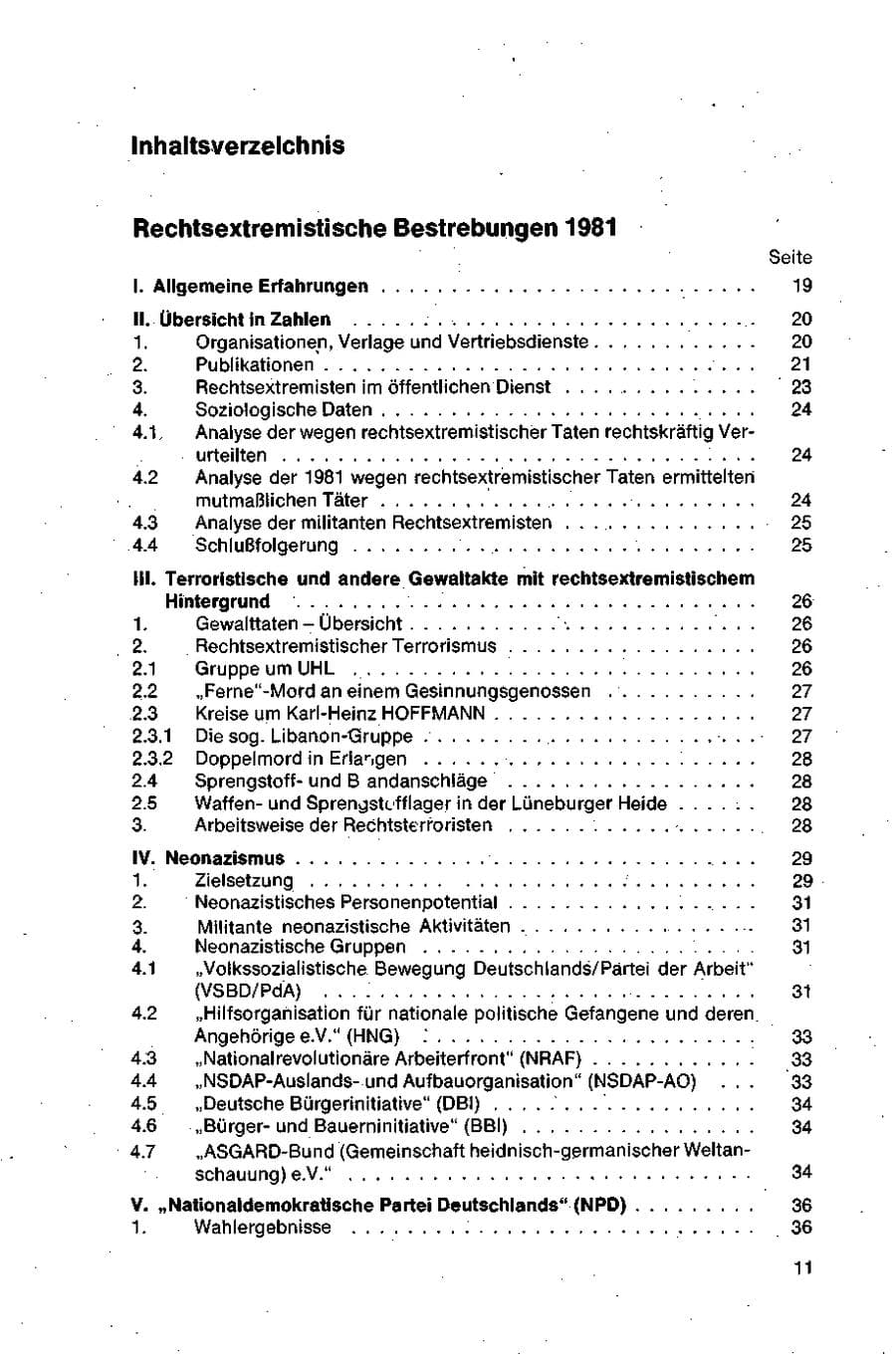 Seite 11 des Verfassungsschutzbericht 1981 Bund