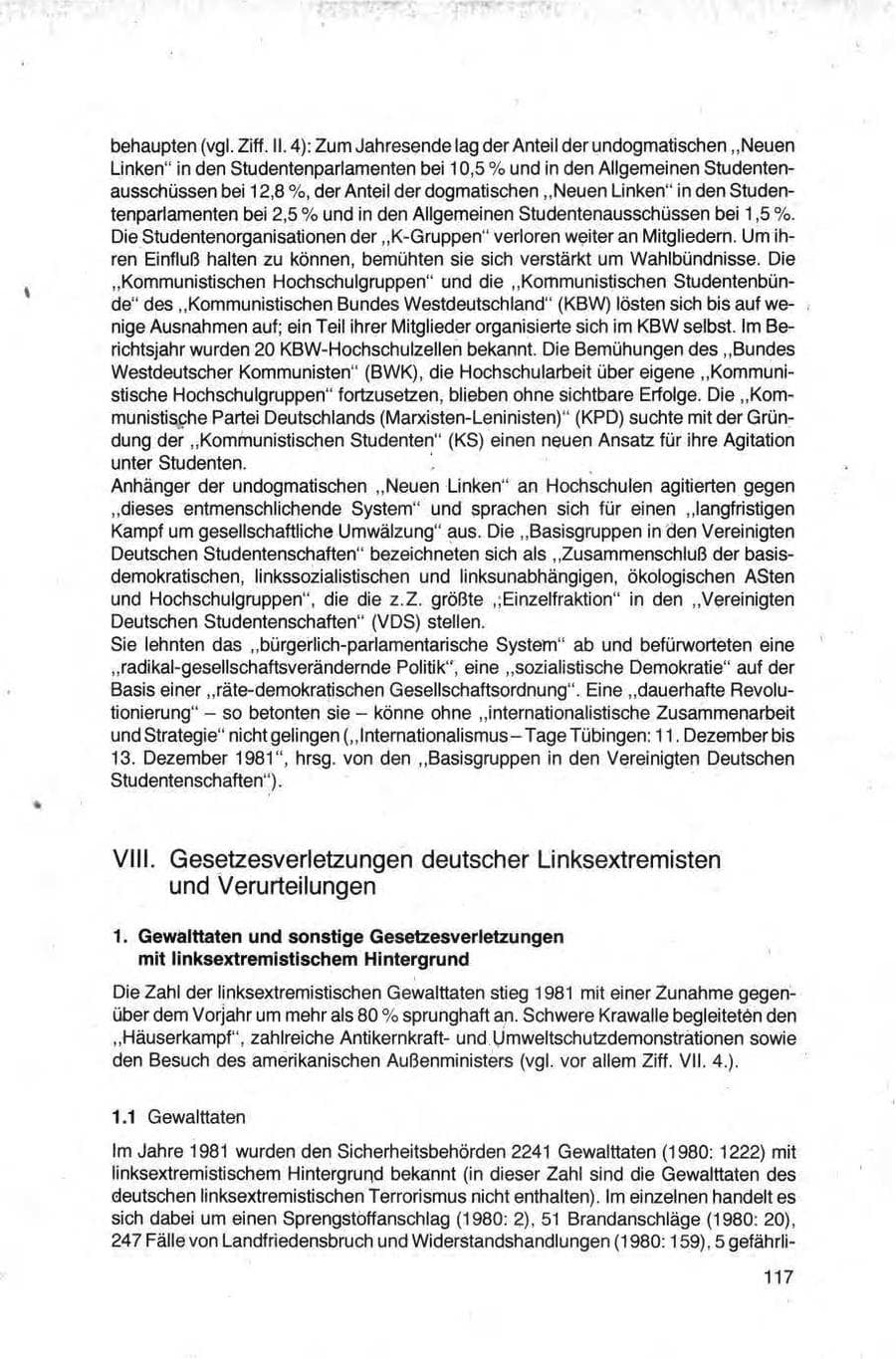 Seite 117 des Verfassungsschutzbericht 1981 Bund