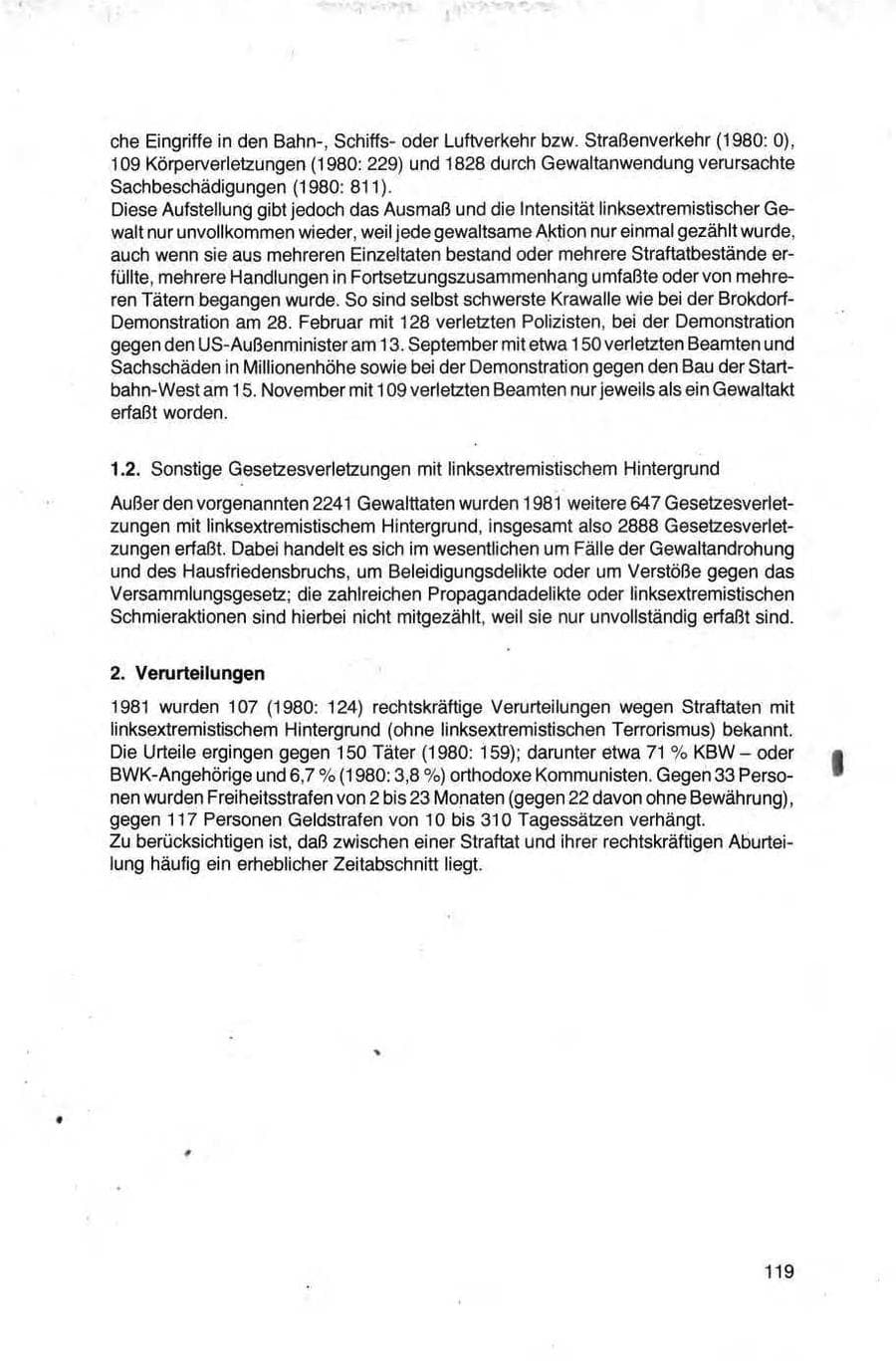 Seite 119 des Verfassungsschutzbericht 1981 Bund
