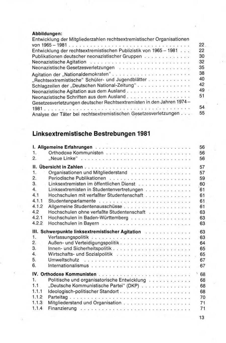 Seite 13 des Verfassungsschutzbericht 1981 Bund