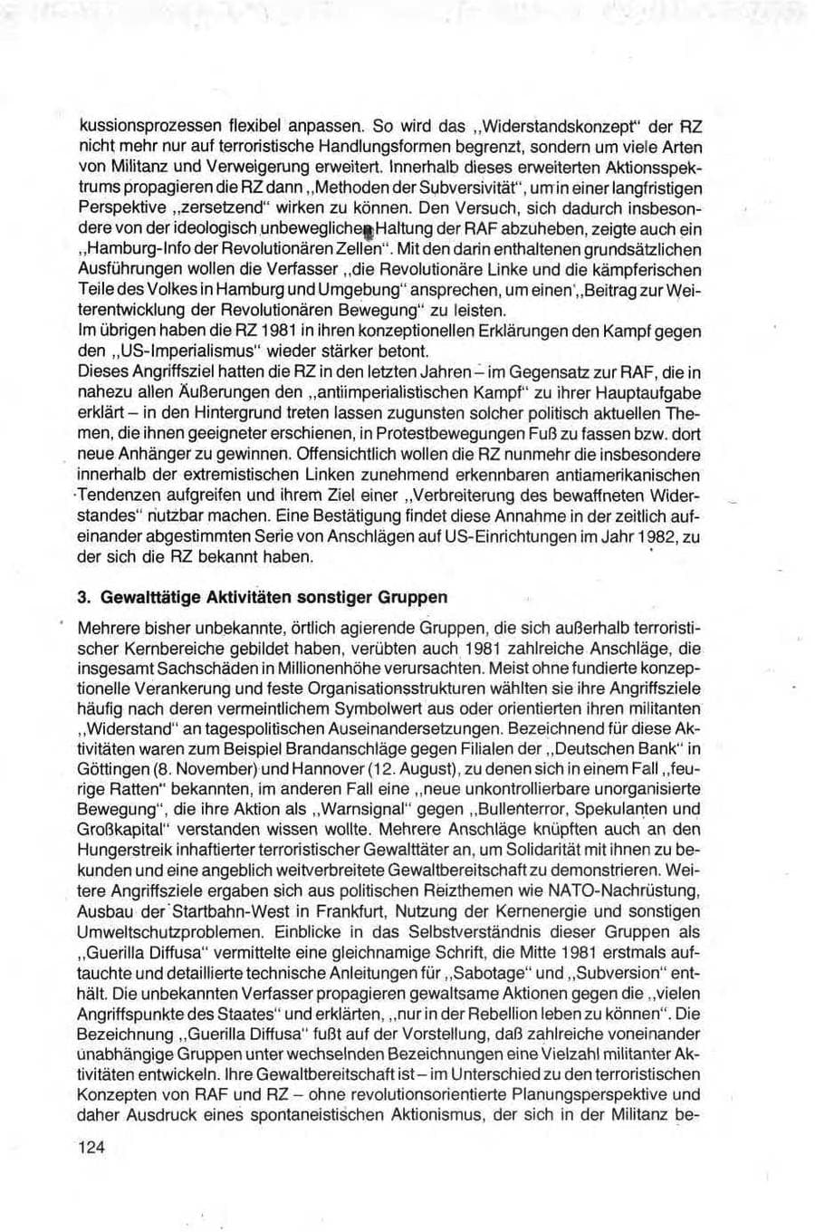Seite 124 des Verfassungsschutzbericht 1981 Bund