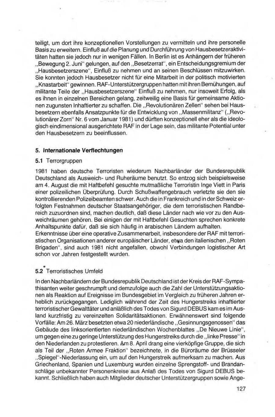 Seite 127 des Verfassungsschutzbericht 1981 Bund