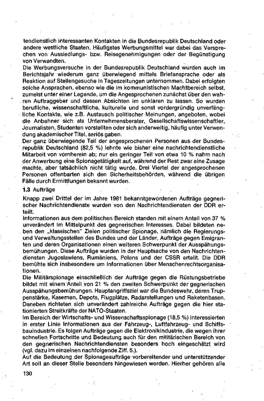 Seite 130 des Verfassungsschutzbericht 1981 Bund
