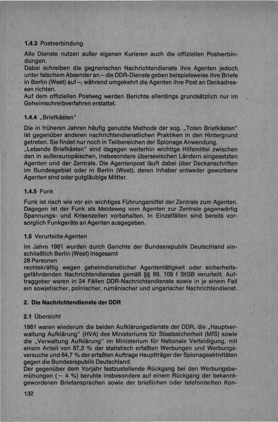 Seite 132 des Verfassungsschutzbericht 1981 Bund