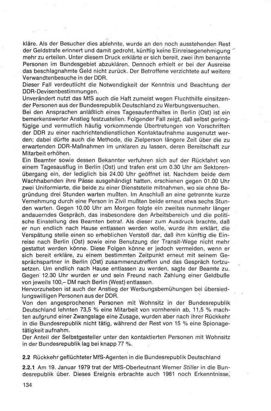 Seite 134 des Verfassungsschutzbericht 1981 Bund