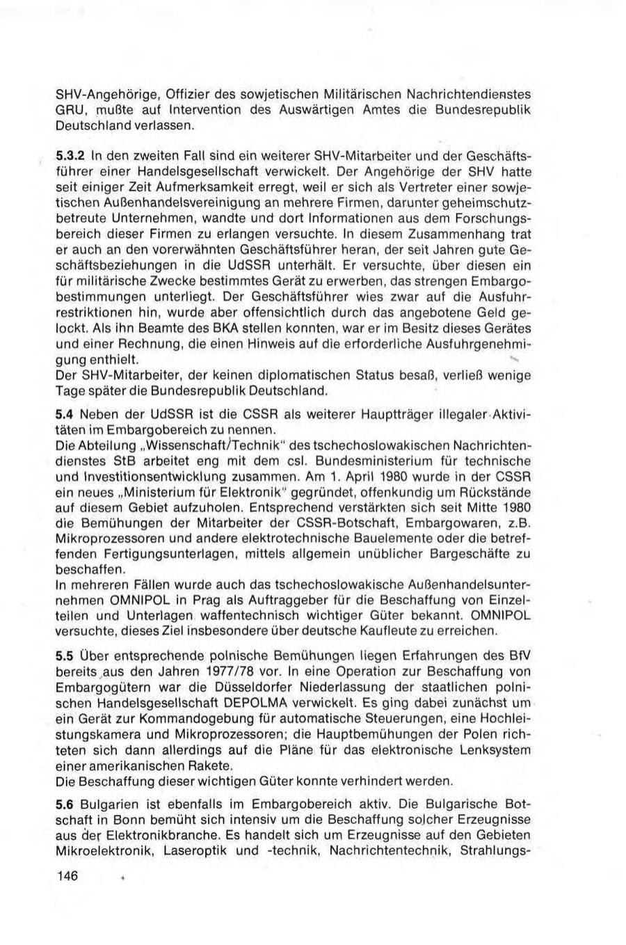 Seite 146 des Verfassungsschutzbericht 1981 Bund