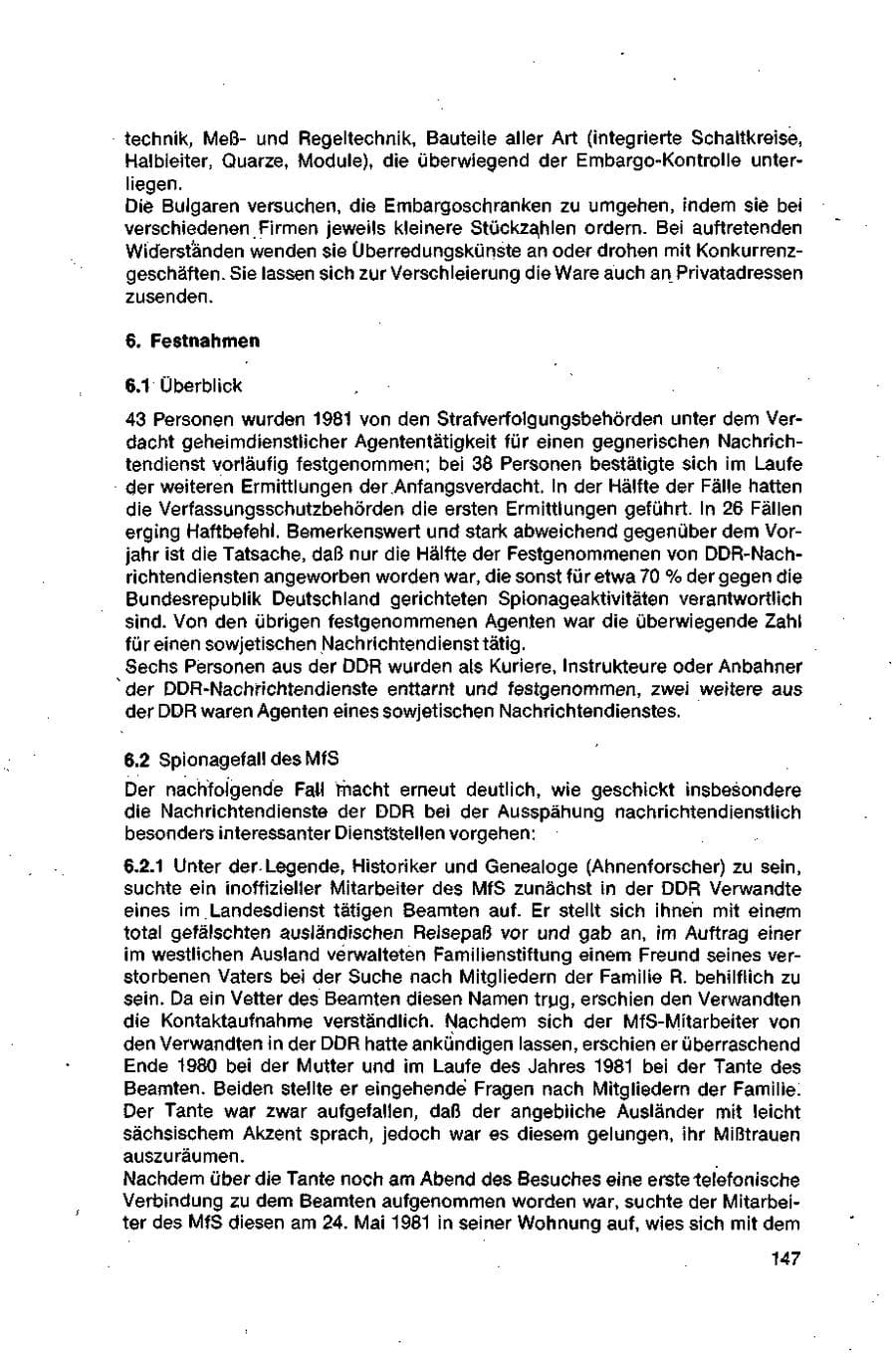 Seite 147 des Verfassungsschutzbericht 1981 Bund