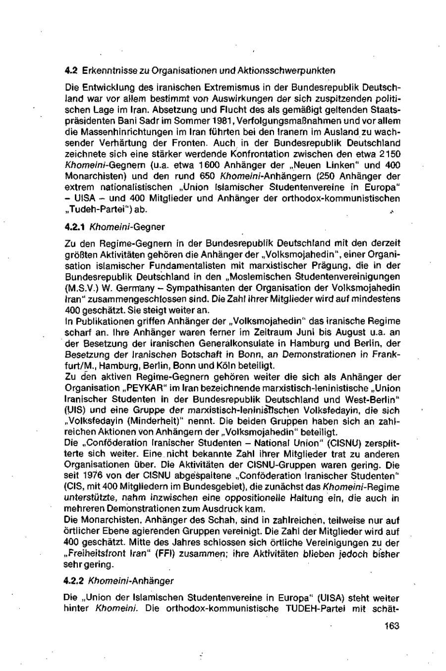 Seite 163 des Verfassungsschutzbericht 1981 Bund