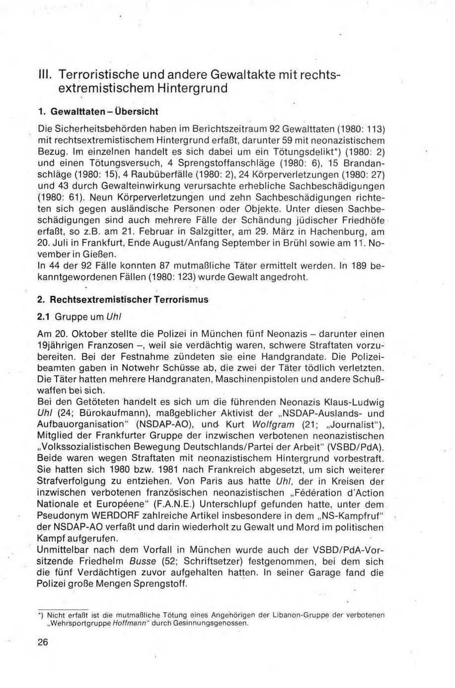 Seite 26 des Verfassungsschutzbericht 1981 Bund