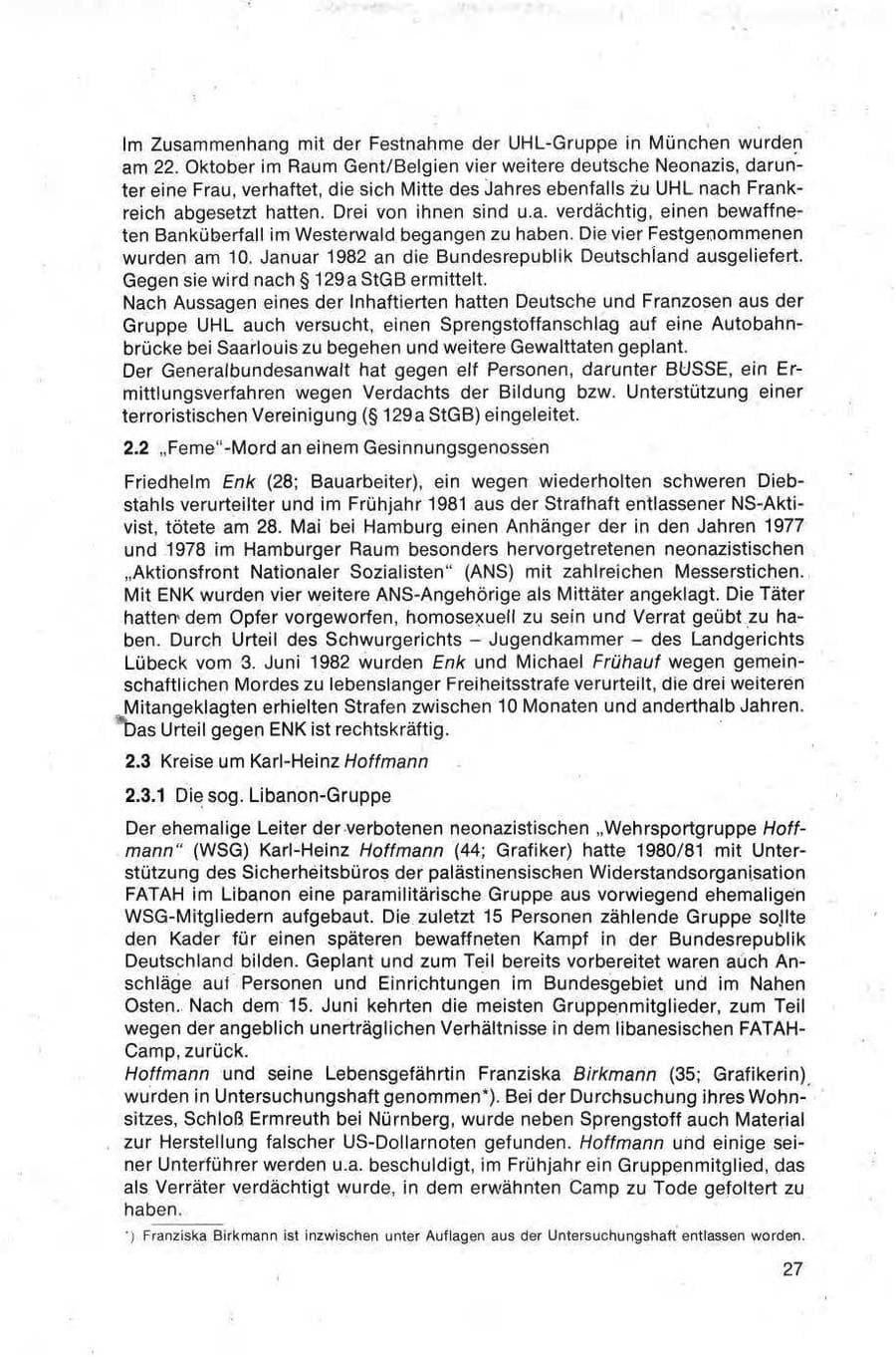 Seite 27 des Verfassungsschutzbericht 1981 Bund