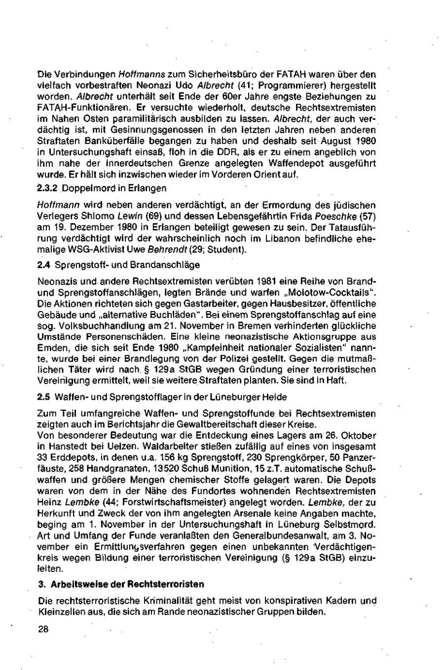 Seite 28 des Verfassungsschutzbericht 1981 Bund