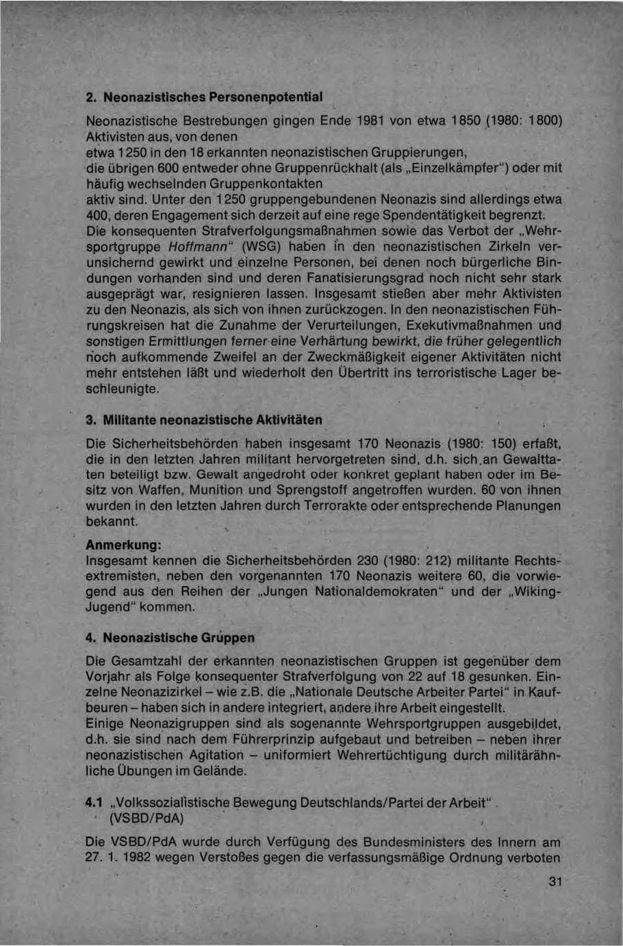 Seite 31 des Verfassungsschutzbericht 1981 Bund